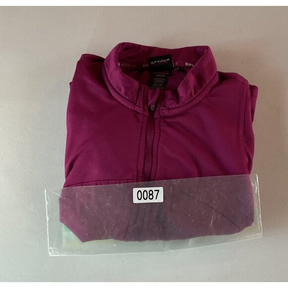 Spyder Active Womens Half-Zip Performance Pullover In Burgundy Medium - Picture 9 of 10